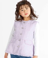 BeBe 【お揃い】ツイード調フリンジボタンジレ(110~150cm) ベベ オンライン ストア トップス ベスト・ジ…
