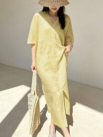 Doux Belle Vネックロングワンピース レディース ワンピース ドゥー・ベル ワンピース・ドレス チュニック イエロー【送料無料】