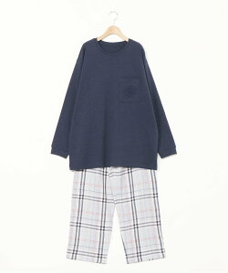 【SALE/30%OFF】KID BLUE (U)Wガーゼラインチェック 長袖パジャマ キッドブルー インナー・ルームウェア パジャマ ブルー ピンク グリーン【送料無料】