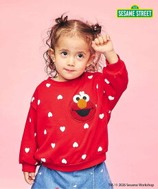 apres les cours セサミストリート 総柄ポケットトレーナー エフオーオンラインストア トップス スウェット・トレーナー ホワイト レッド パープル ブルー