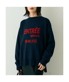 【SALE／20%OFF】Rouge vif la cle ウール混ジャガードロゴニットプルオーバー ルージュ・ヴィフ ラクレ トップス ニット ネイビー ベージュ【送料無料】