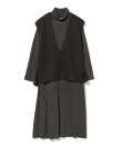 ジレ セット リブ ニット ワンピース(セットアイテム) 26AW 秋新作 ロングシーズン 着回し イージーケア