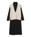 ジレ セット リブ ニット ワンピース(セットアイテム) 26AW 秋新作 ロングシーズン 着回し イージーケア