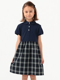 SHIPS KIDS SHIPS KIDS:鹿の子 ポロ ワンピース(100~130cm) シップス ワンピース・ドレス ワンピース ネイビー ホワイト【送料無料】