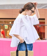 【SALE／10%OFF】FREAK'S STORE インドタック切り替えフレアブラウス【限定展開】 フリークスストア トッ…