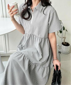 【SALE／35%OFF】GeeRA サッカーティアードハーフジップワンピース ジーラ ワンピース・ドレス ワンピース ネイビー ブラック【送料無料】