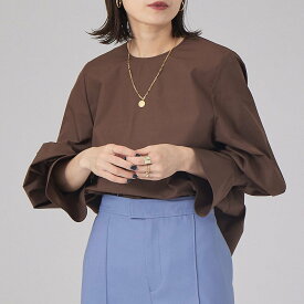 【SALE／40%OFF】Rouge vif la cle タックフレアブラウス ルージュ・ヴィフ ラクレ トップス シャツ・ブラウス ブラウン グレー ピンク【送料無料】