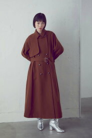 【SALE／20%OFF】ROSE BUD トレンチウールコート ローズバッド ジャケット・アウター その他のジャケット・アウター ブラック ブラウン【送料無料】