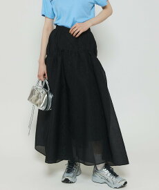 MAISON SPECIAL Sheer Jacquard Voluminous Skirt メゾンスペシャル スカート ロング・マキシスカート ブラック【送料無料】