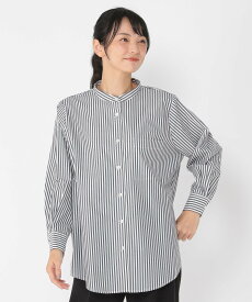 【SALE／50%OFF】Utao: 《ウタオ》パイピングバンドシャツ スタディオクリップ トップス シャツ・ブラウス ブルー ホワイト