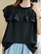 【SALE／35%OFF】Doux Belle レース切替フリルブラウス レディース トップス ドゥー・ベル トップス シャ…