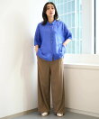 リネン混リラックスワイドパンツ