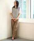 リネン混リラックスワイドパンツ