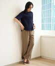 リネン混リラックスワイドパンツ