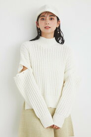 【SALE／50%OFF】rienda MANY WAY SLVニットTOP リエンダ トップス ニット ホワイト グリーン ピンク グレー【送料無料】