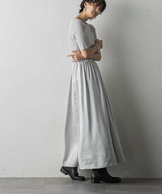 【SALE／30%OFF】MAYSON GREY ニットドッキング5分袖ワンピース≪手洗い可能≫ メイソングレイ ワンピース・ドレス ワンピース ネイビー グレー【送料無料】