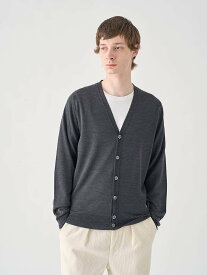 【SALE／30%OFF】JOHN SMEDLEY Vネック長袖ニットカーディガン ｜ BURLEY ｜ 24G STANDARD FIT ジョンスメドレー トップス ニット グレー【送料無料】