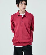 【SALE／50%OFF】M TO R COTTON KNIT POLO L/S UNISEX アダムエロペ トップス ポロシャツ ベージュ ブラ…