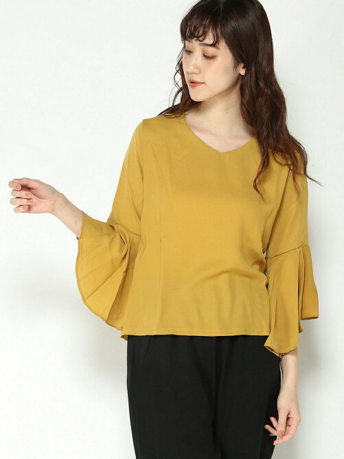 P C T Sy3 W Vネックベルスリーブブラウス Rakuten Fashion 楽天