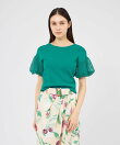 【La maglia estate】 メッシュパフスリーブ ニットプルオーバー