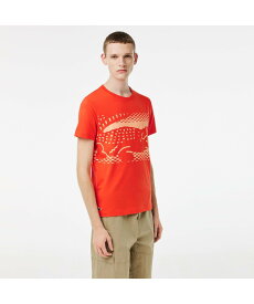 【SALE／40%OFF】LACOSTE 『ノバク・ジョコビッチ』オーバーサイズプリントTシャツ ラコステ トップス カットソー・Tシャツ ネイビー オレンジ【送料無料】