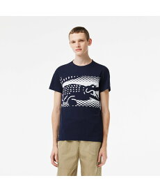 【SALE／40%OFF】LACOSTE 『ノバク・ジョコビッチ』オーバーサイズプリントTシャツ ラコステ トップス カットソー・Tシャツ ネイビー オレンジ【送料無料】