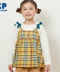 【SALE／50%OFF】KP KP チェック肩リボン付ドッキングチュニック(80~150) ナルミヤオンライン ワンピース・ドレス チュニック