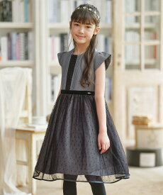 組曲 KIDS 【150-160cm】ノワールドット ドレス クミキョク ワンピース・ドレス ドレス グレー【送料無料】
