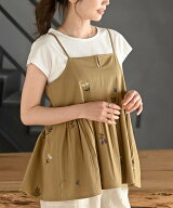 rps TシャツSET花刺繍キャミソールアンサンブル アールピーエス トップス アンサンブル ベージュ ブラウ…