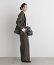 シャンブレーシャークスキンタックセミワイドパンツ(セットアップ可)