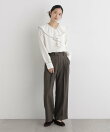 シャンブレーシャークスキンタックセミワイドパンツ(セットアップ可)