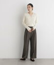 シャンブレーシャークスキンタックセミワイドパンツ(セットアップ可)