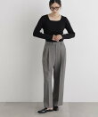 シャンブレーシャークスキンタックセミワイドパンツ(セットアップ可)