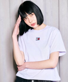 TOMMY JEANS TOMMY JEANS/TOMMY HILFIGER(トミーヒルフィガー) ボクシーロゴTシャツ トミーヒルフィガー トップス カットソー・Tシャツ パープル ホワイト【送料無料】