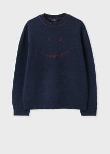 "PS Paul Smith ""Happy"" �����m�E�[�� �N���[�l�b�N�j�b�g �|�[���E�X�~�X �g�b�v�X �j�b�g �u���[�y���������z"