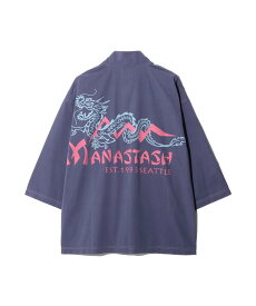 MANASTASH MANASTASH/マナスタッシュ/DRAGON HANTEN SHIRT/ドラゴンはんてんシャツ マナスタッシュ トップス シャツ・ブラウス ブラック ネイビー【送料無料】