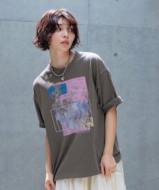 【SALE／5%OFF】PAGEBOY 【欠品カラー予約受付中!】メルティフラワーアートTシャツ ページボーイ トップス カットソー・Tシャツ グレー ホワイト ベージュ【送料無料】