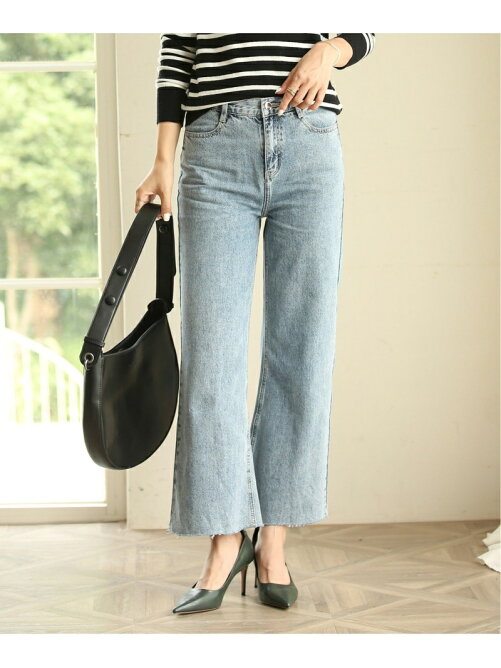 Saison De Papillon カットオフワイドデニムパンツ Rakuten Fashion 楽天ファッション 旧楽天ブランドアベニュー Bj9017