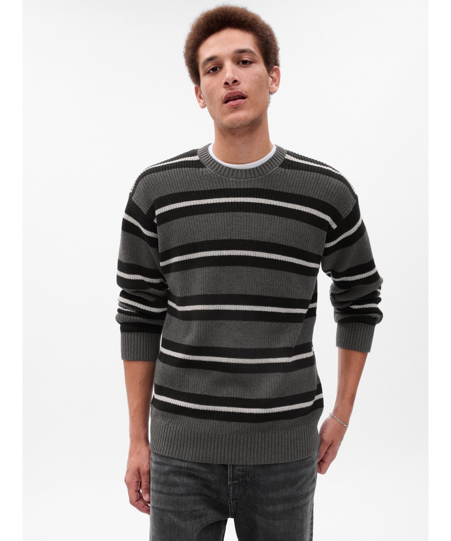 (U)オーバーサイズ クルーネック セーター