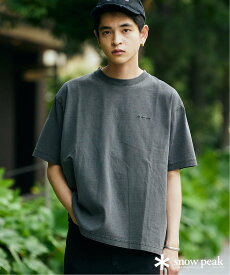 JOURNAL STANDARD 《予約》【SNOW PEAK * JOURNAL STANDARD】別注 Pigment Dyed Logo S/S Tshirt ジャーナル スタンダード トップス カットソー・Tシャツ グレー ブラウン ネイビー ブルー ピンク【送料無料】