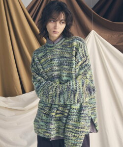 �ySALE�^30%OFF�zMAISON SPECIAL Italian Imported Yarn Prime-Over Crew Neck Pullover Knit ���]���X�y�V���� �g�b�v�X �j�b�g �O���[���y���������z