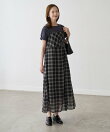 【一部店舗限定】シアーマドラスチェックボイルキャミワンピース