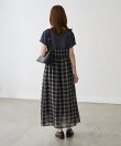 【一部店舗限定】シアーマドラスチェックボイルキャミワンピース