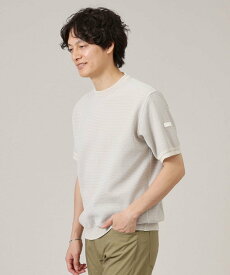 【SALE／52%OFF】TAKEO KIKUCHI 【Made in JAPAN】和紙 ボーダーニットTシャツ タケオキクチ トップス ニット ホワイト グレー ブルー【送料無料】