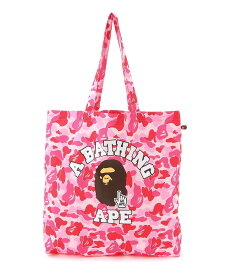 A BATHING APE BAPE CAMO GO APE POINTER COLLEGE TOTE BAG ア ベイシング エイプ バッグ トートバッグ ブルー グリーン ネイビー ピンク【送料無料】