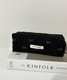 【SALE／30%OFF】Mignonjour Mignonjour/(W)リボンコーデュロイペンケース ミニョントレフル ルームヨンマルサンセレクティッド 文房具 その他の文房具 ブラック ホワイト ブラウン