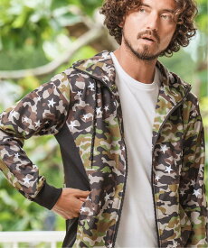 Magine CAMOFLAGE STAR ZIP UP PARKA パーカー カンビオ トップス パーカー・フーディー ブラック【送料無料】