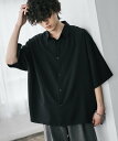Rocky Monroe 新色追加 接触冷感 とろみビッグシルエット半袖シャツ ロッキーモンロー トップス シャツ・ブラウス ネ…
