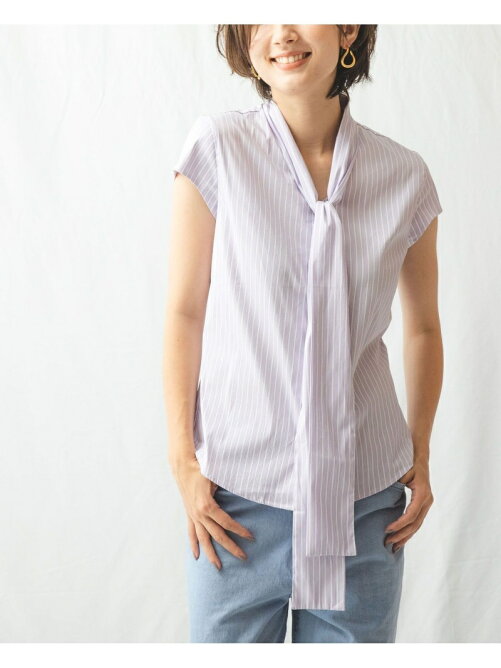 Naracamicie 先染めストライプキャップスリーブボウタイブラウス Rakuten Fashion 楽天ファッション 旧楽天ブランドアベニュー Au50
