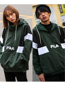 FILA 防風ナイロン切替アノラック ジップファイブ ジャケット・アウター その他のジャケット・アウター グリーン ネイビー ブラック ベージュ【送料無料】